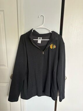 NHL Chicago Blackhawks Black Quarter Zip Sweatshirt